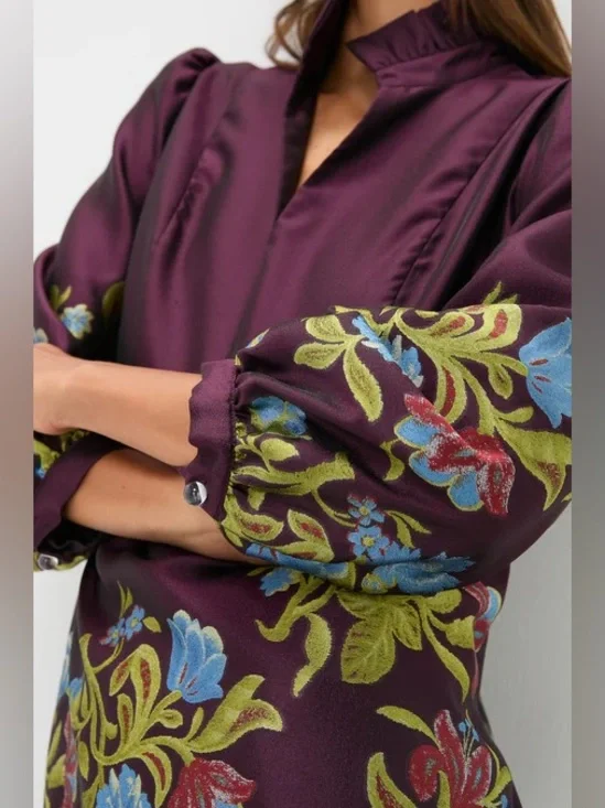 Tuckernuck Winetasting Dianthus Jacquard Palmerston Dress - Picture 6 of 6